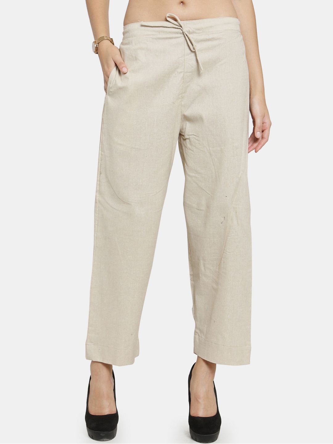 

Enchanted Drapes Women Brown Pure Cotton Trousers
