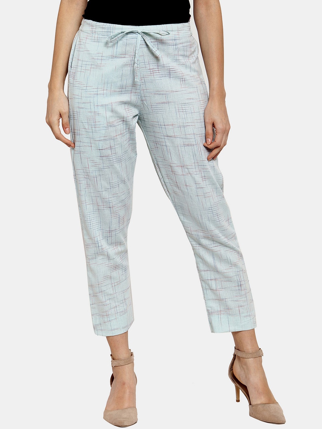 

Enchanted Drapes Women Blue Printed Pure Cotton Trousers