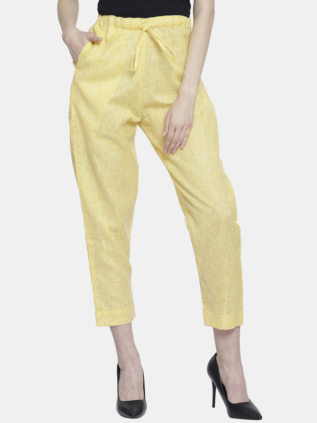 

Enchanted Drapes Women Yellow Peg Trousers