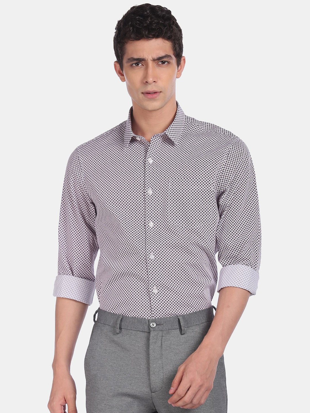 

Excalibur Men White Printed Casual Shirt