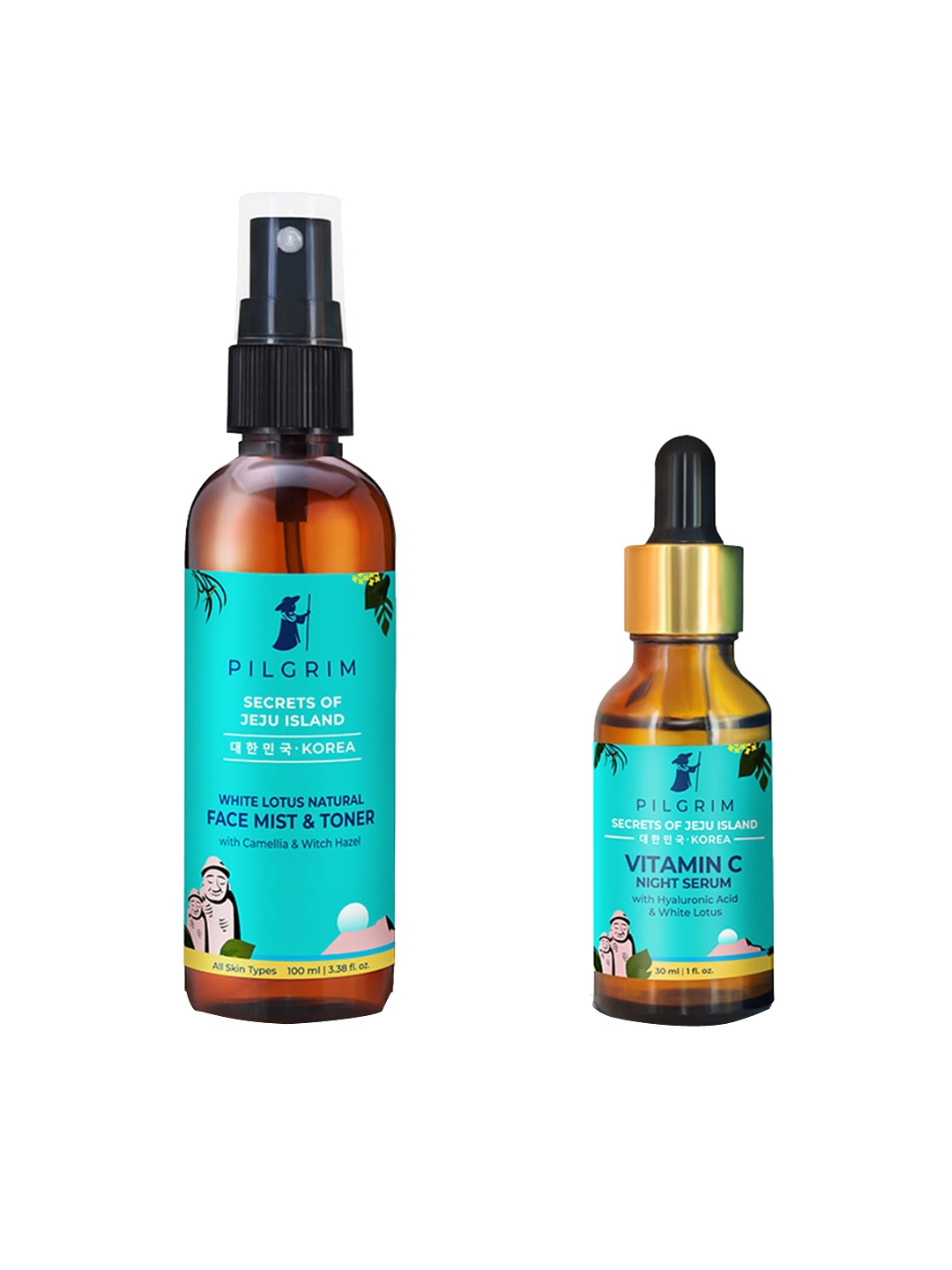 

Pilgrim Alcohol-Free Face Toner & Pilgrim Vitamin C Face Serum, Teal