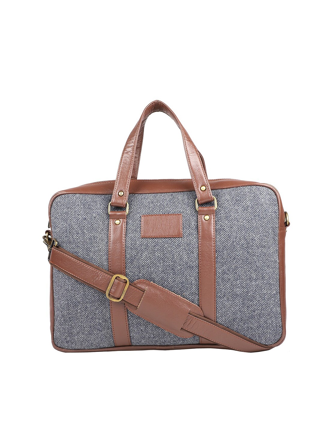 

Bagsy Malone Unisex Grey & Brown PU 15 Inch Laptop Bag