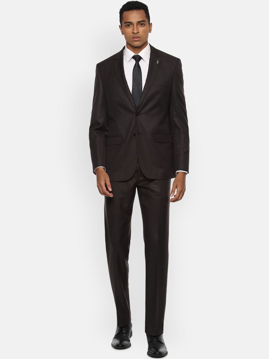 

Van Heusen Men Black Solid Single-Breasted Slim-Fit 2-Piece Formal Suit