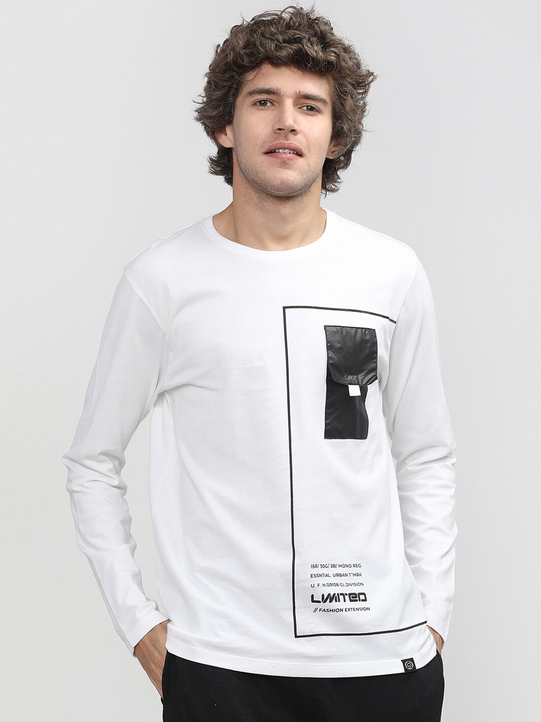 

LOCOMOTIVE Men White Typography Slim Fit T-shirt