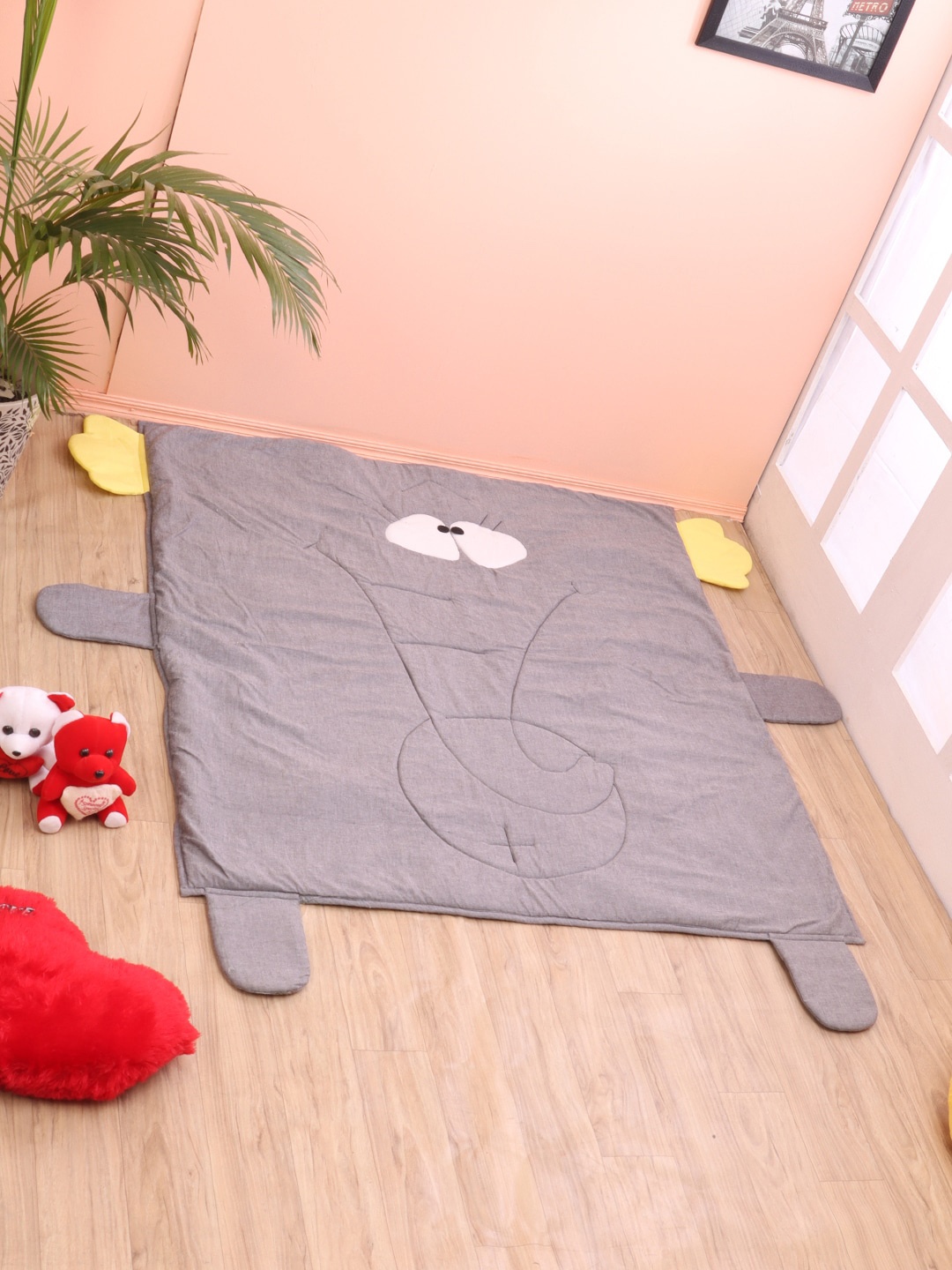 

YK Grey & Yellow Reversible Elephant Shape Playmat