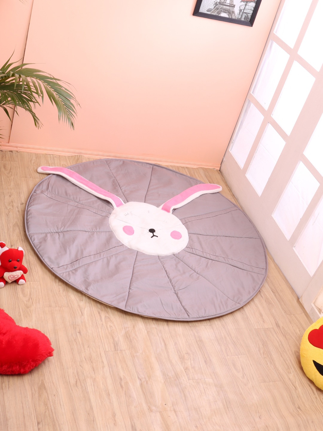 

YK Unisex Kids Grey Reversible Bunny Patch Playmats