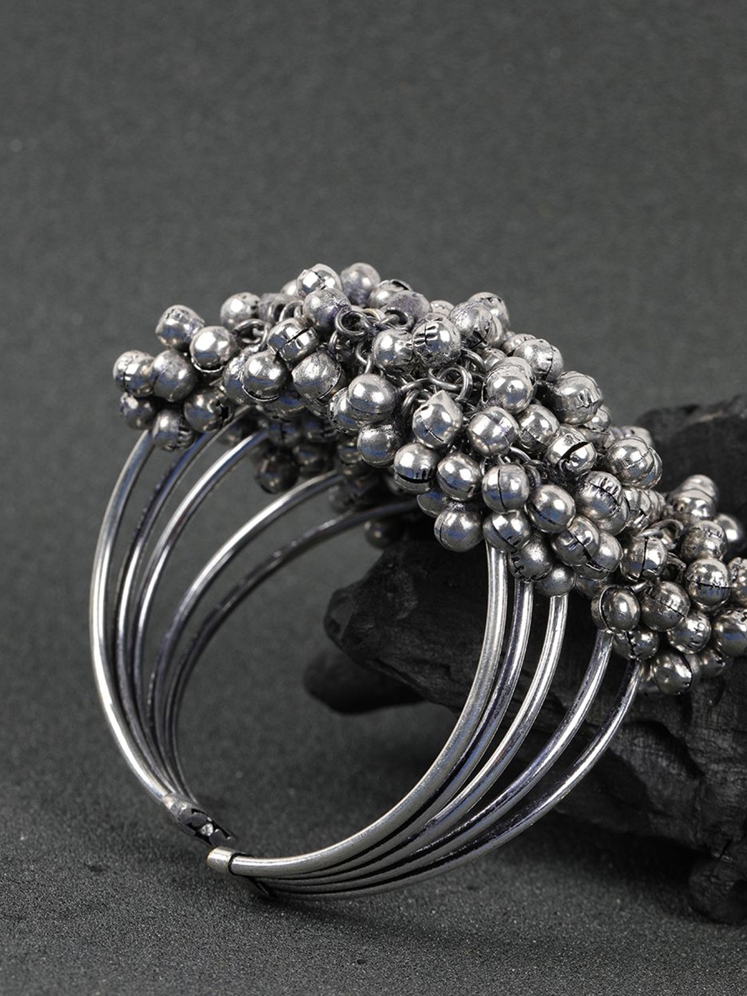 

Priyaasi Women Silver-Toned German Silver Handcrafted Cuff Bracelet