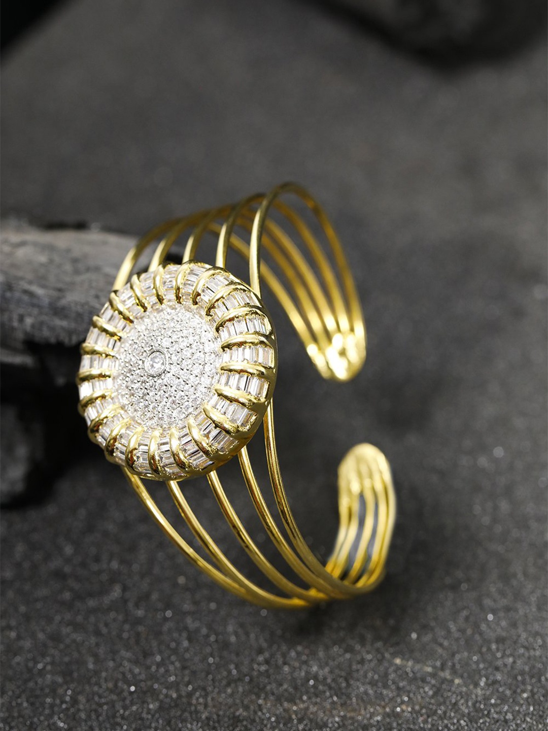 

Priyaasi Women Gold-Toned Gold-Plated Cuff Bracelet