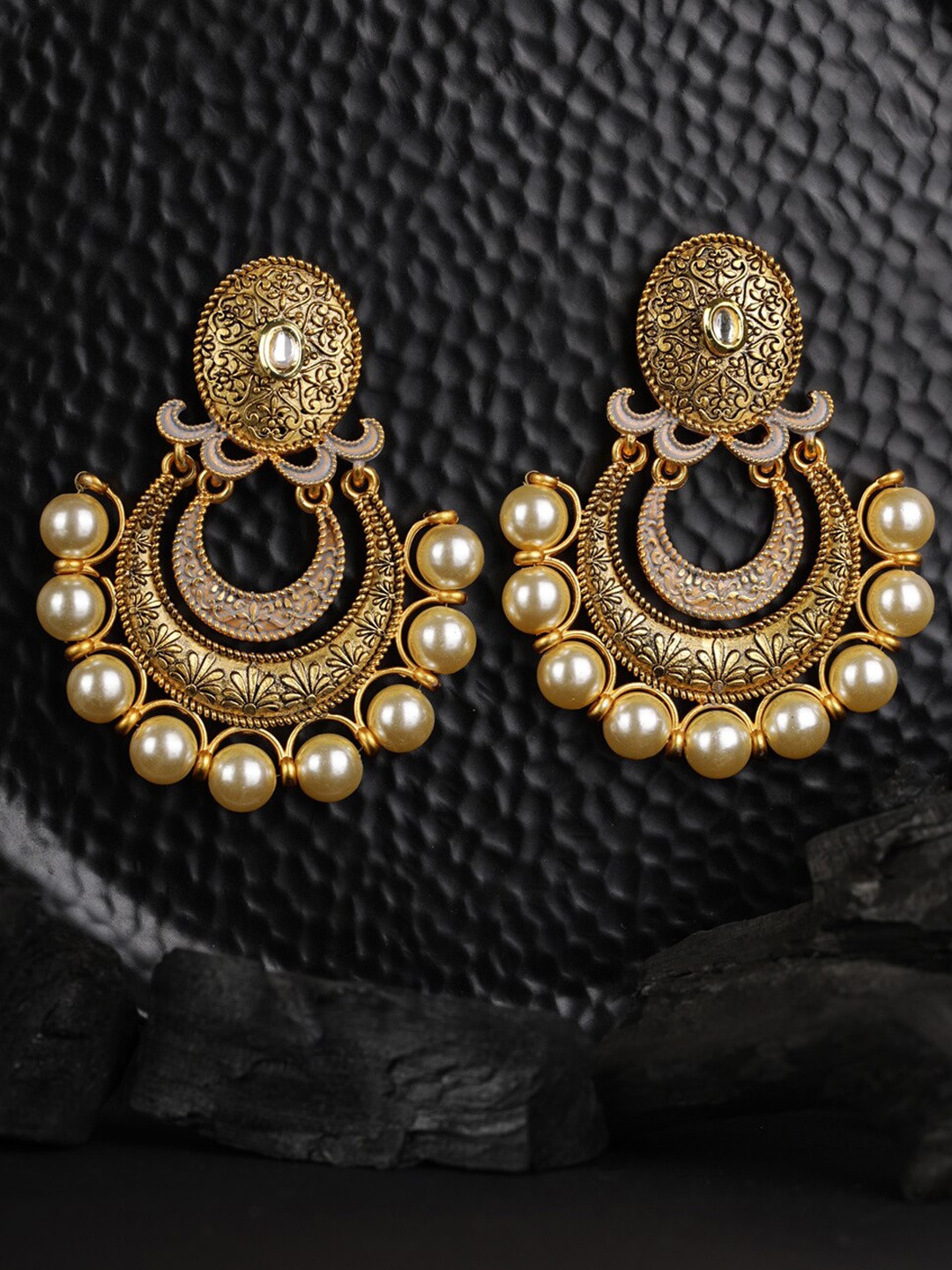 

Priyaasi Women Gold-Toned Contemporary Drop Earrings