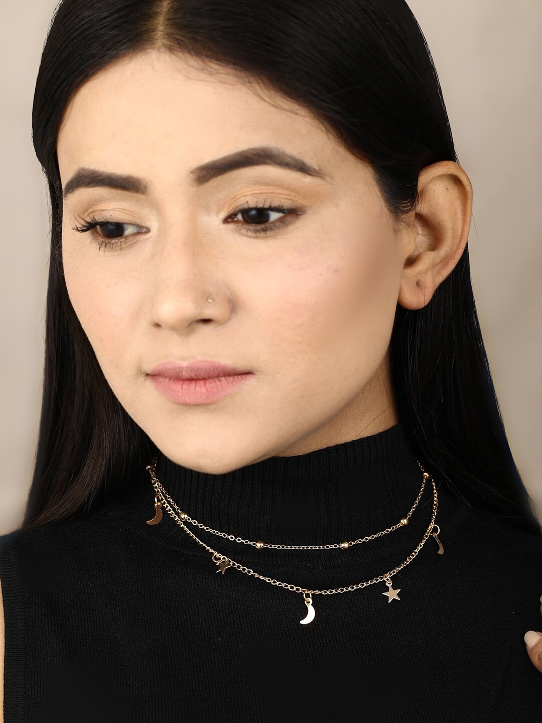 

Priyaasi Gold-Toned Brass Layered Necklace
