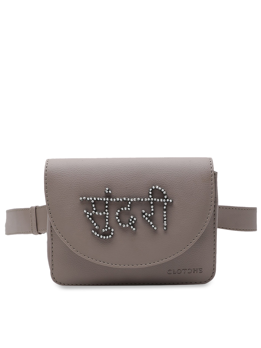 

Clotche Beige Embellished PU Structured Sling Bag