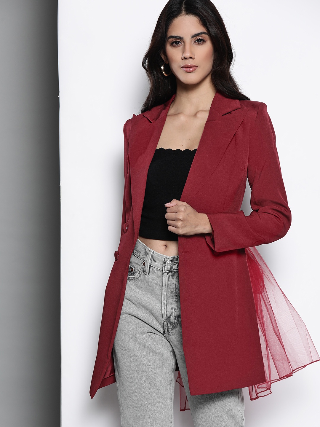 

Missguided Women Belted Red Blazer