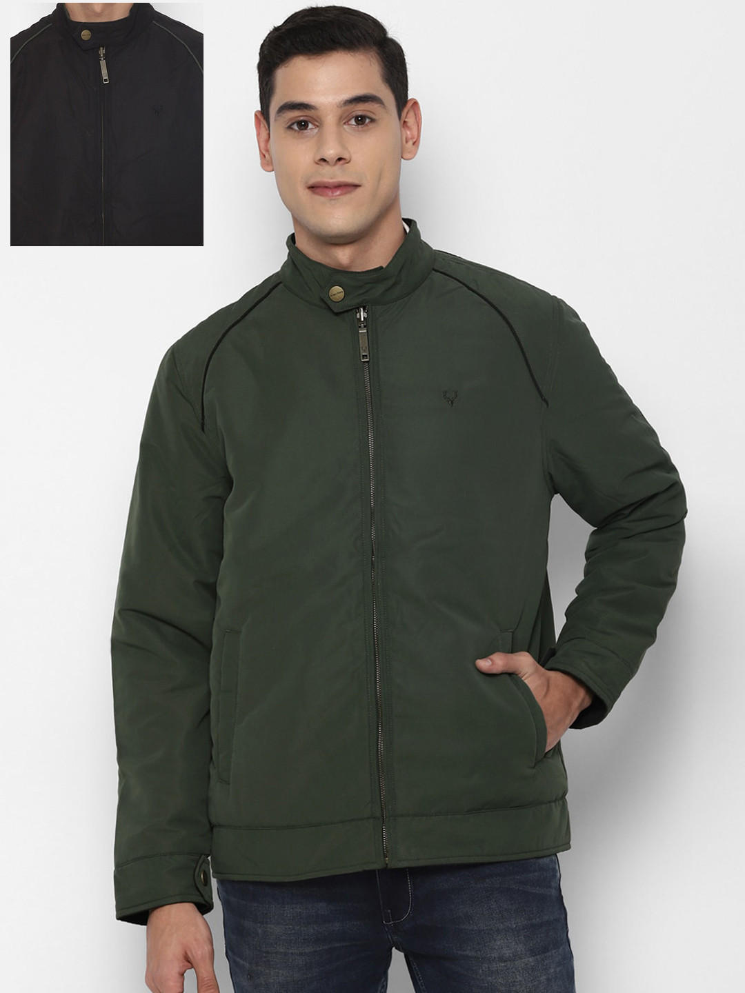 

Allen Solly Men Black Solid Reversible Padded Jacket