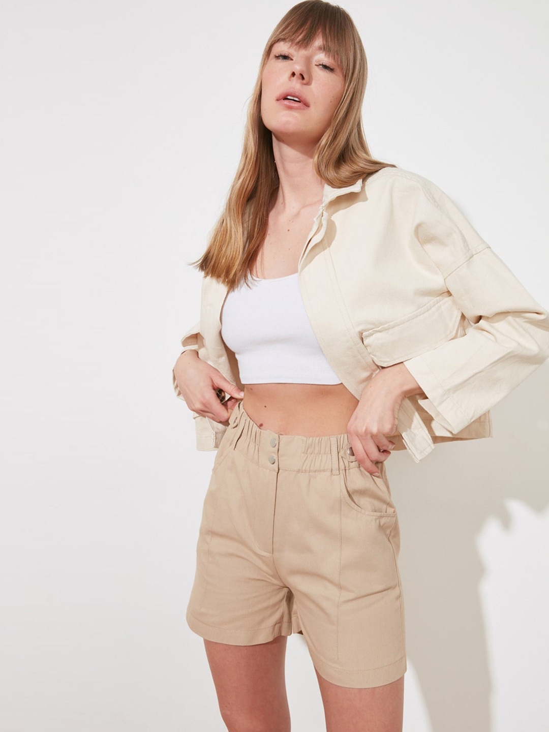 

Trendyol Women Beige Shorts