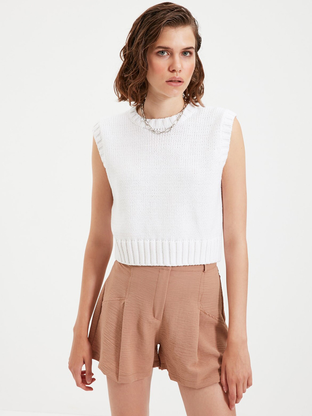 

Trendyol Women Camel Brown Solid Shorts