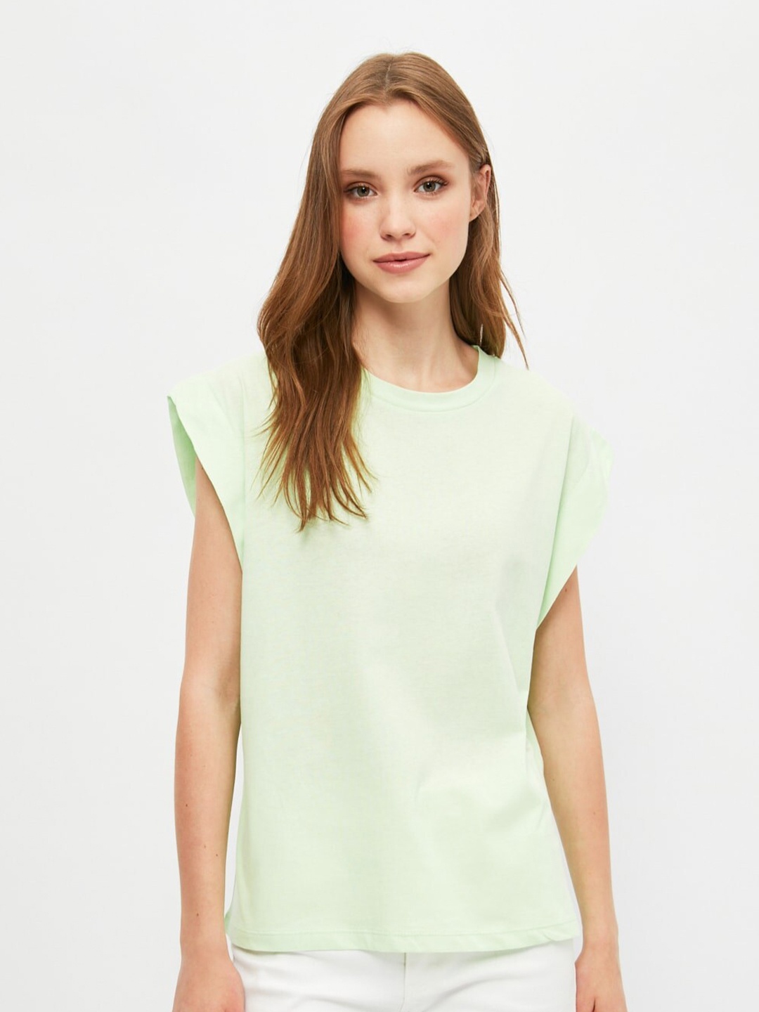 

Trendyol Women Green Solid Tshirt