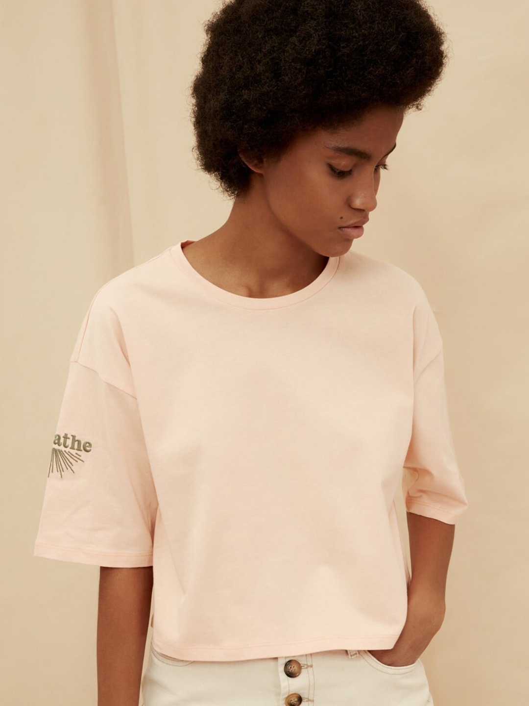 

Trendyol Women Bright Orange Solid Tshirt