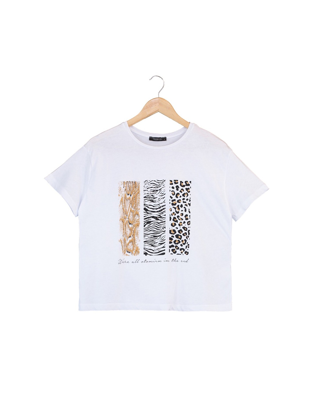 

Trendyol Women Classic White Graphic Tshirt