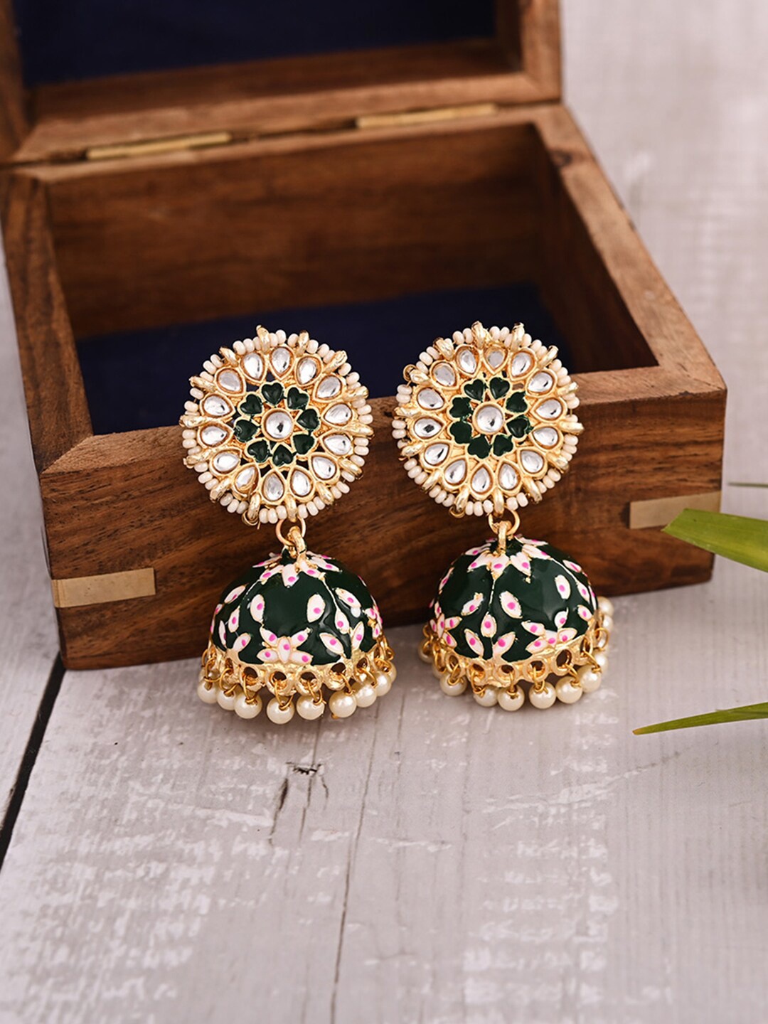 

VIRAASI Gold Contemporary Jhumkas Earrings