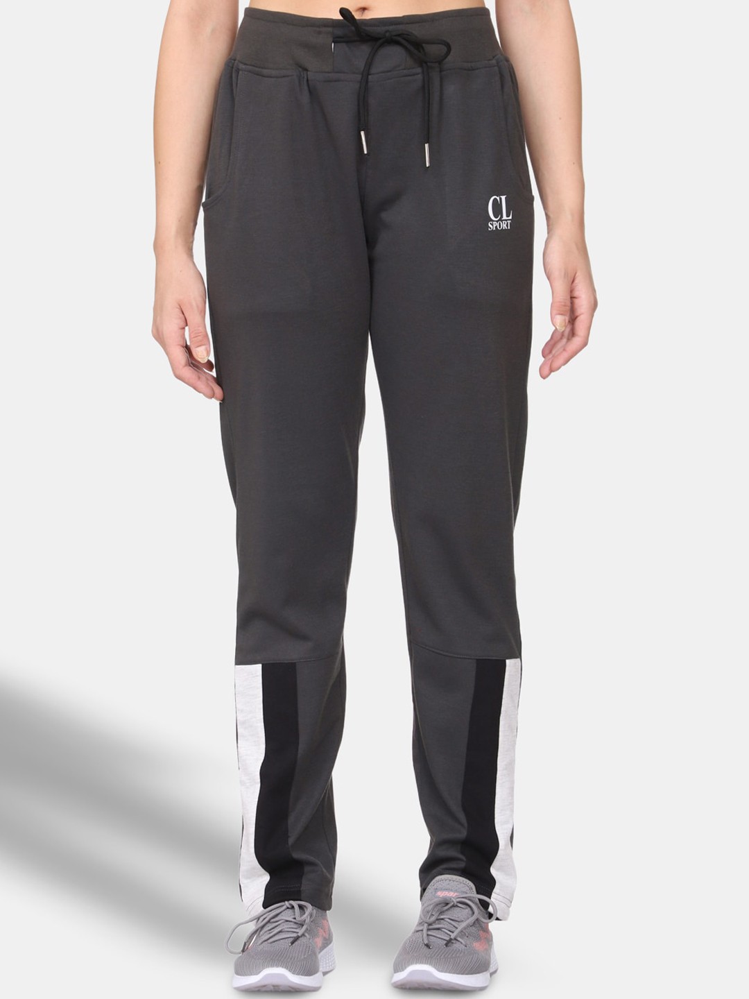 

CL SPORT Woman Grey & White Track Pants