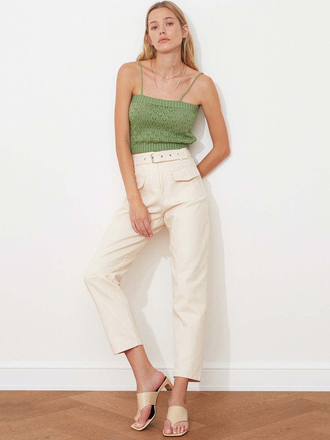 

Trendyol Women Grey Solid Trousers