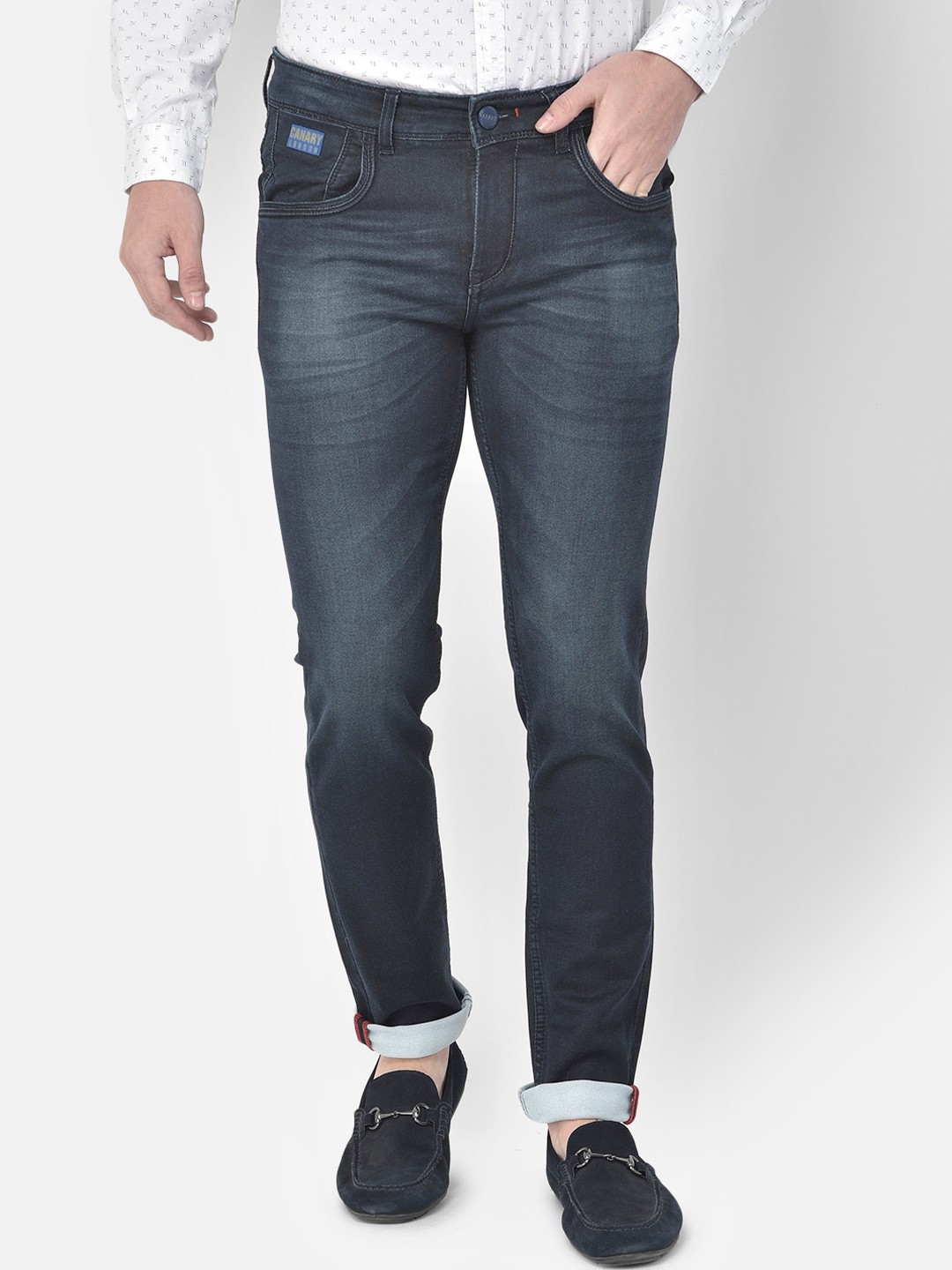 

Canary London Men Blue Smart Skinny Fit Low-Rise Heavy Fade Stretchable Jeans
