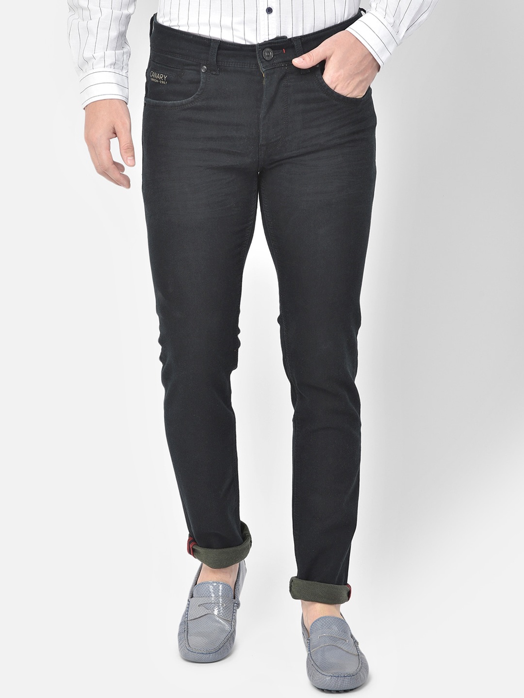 

Canary London Men Black Embroidered Smart Skinny Fit Stretchable Jeans