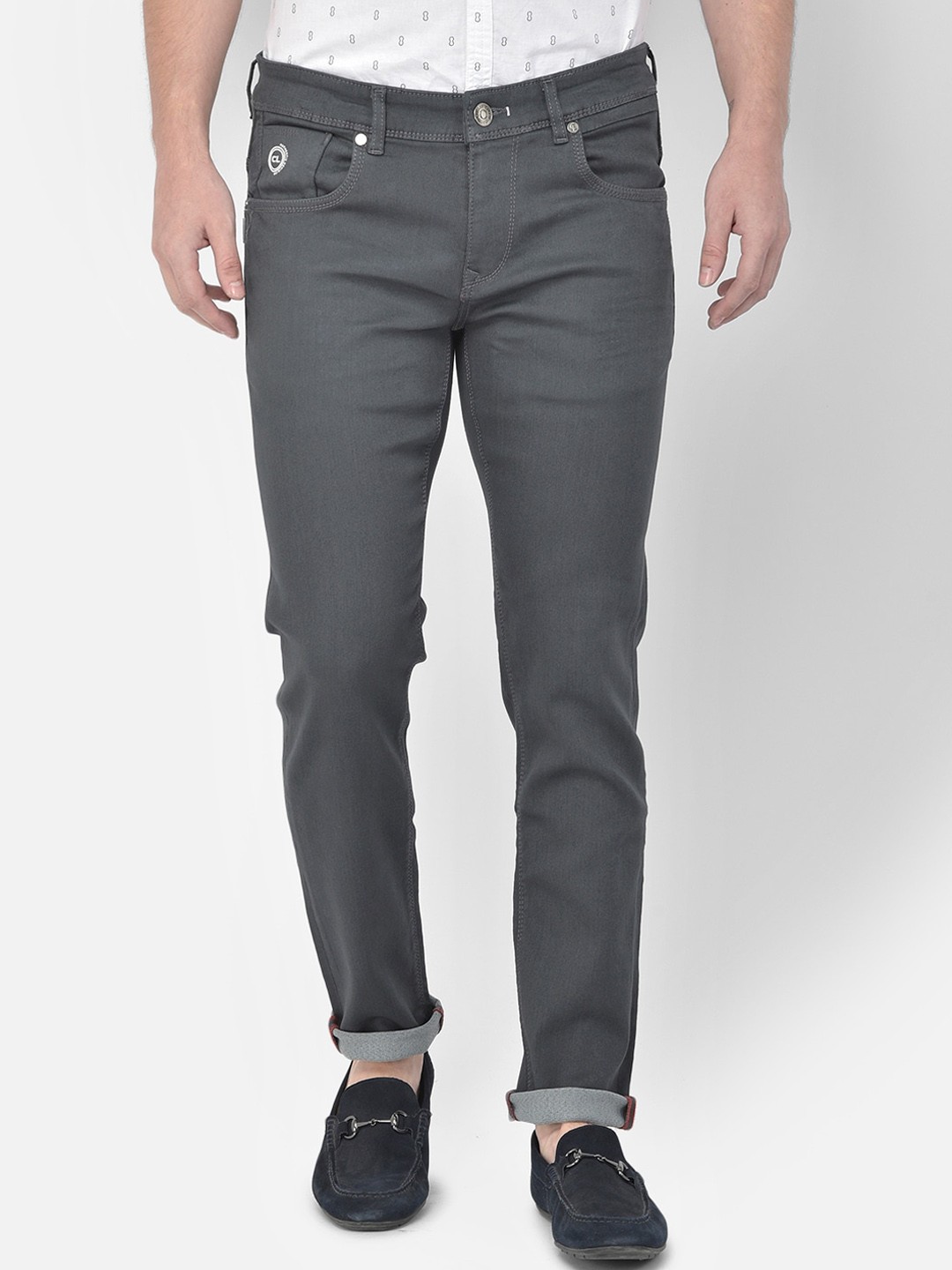 

Canary London Men Grey Smart Low-Rise Stretchable Jeans