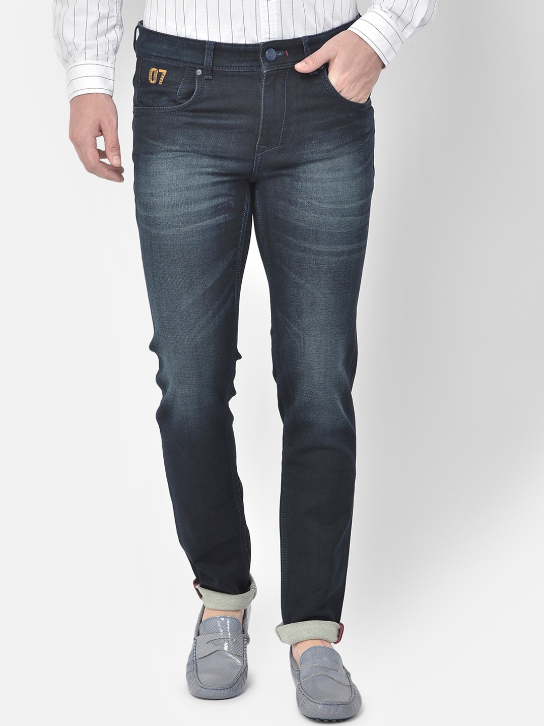 

Canary London Men Blue Smart Skinny Fit Low-Rise Heavy Fade Stretchable Jeans