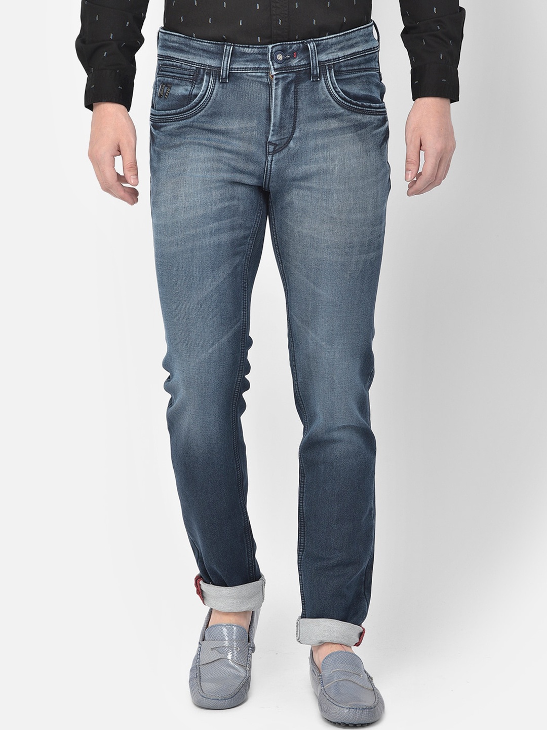 

Canary London Men Blue Smart Skinny Fit Low-Rise Heavy Fade Stretchable Jeans