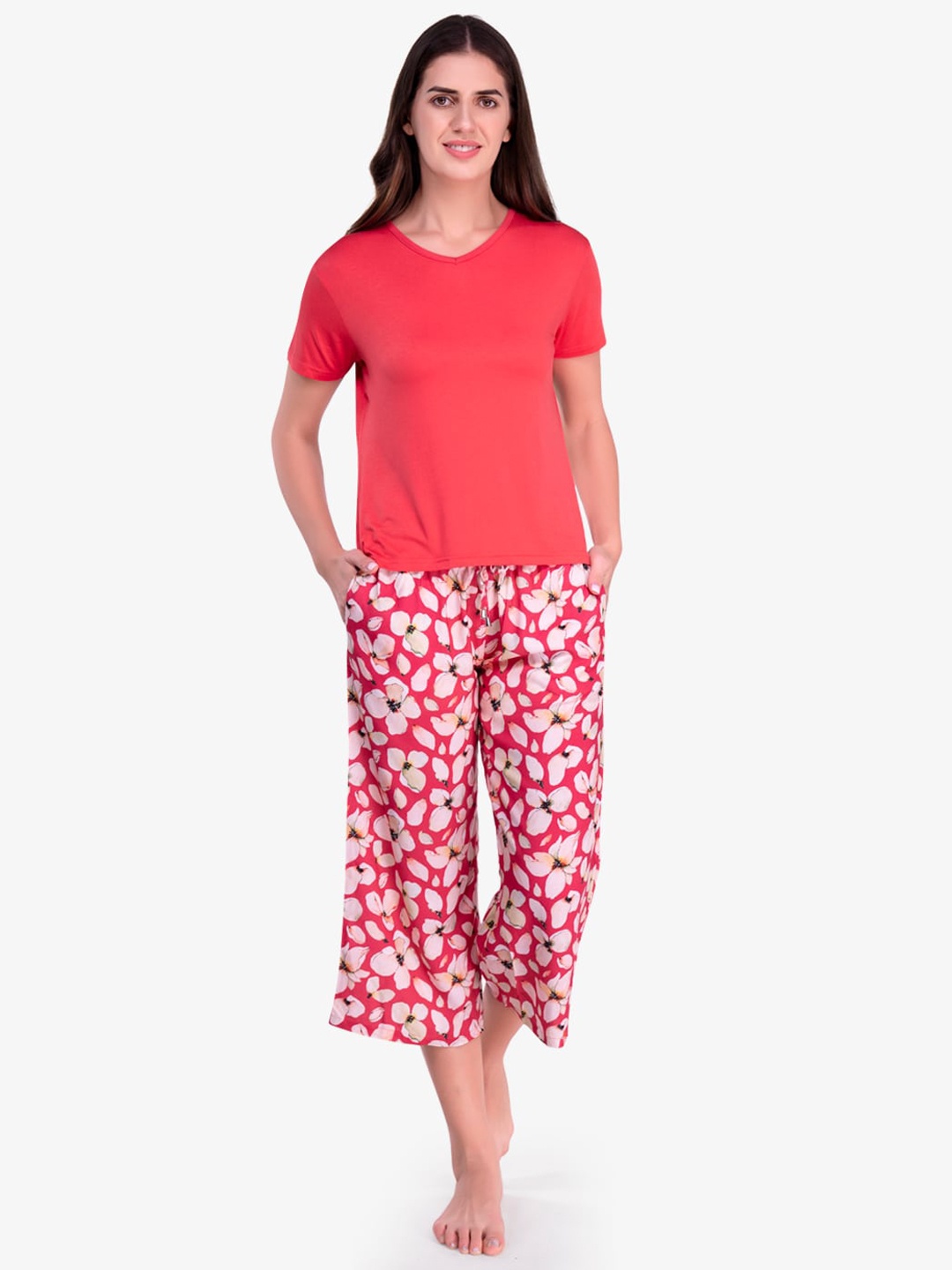 

evolove Women Red Night suit