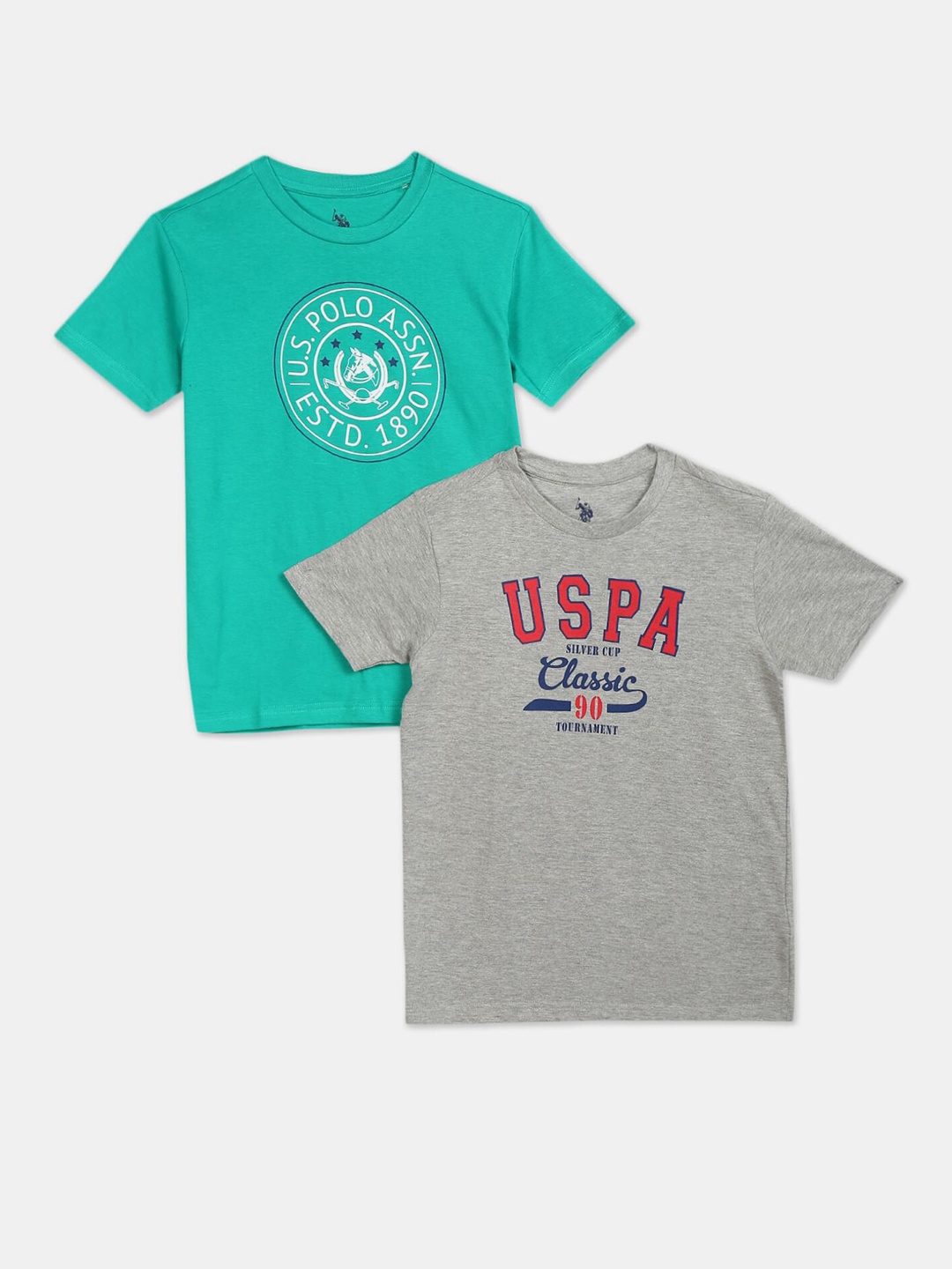 

U S Polo Assn Boys Assorted Typography 2 Printed Cotton Blend T-shirts