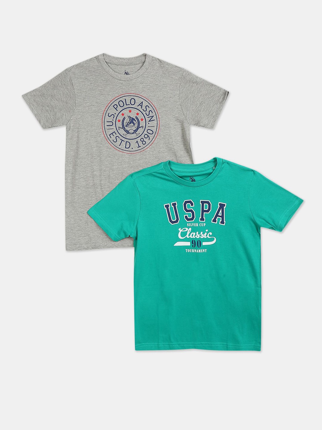 

U.S. Polo Assn. Boys Pack Of 2 Assorted Typography Printed T-shirts