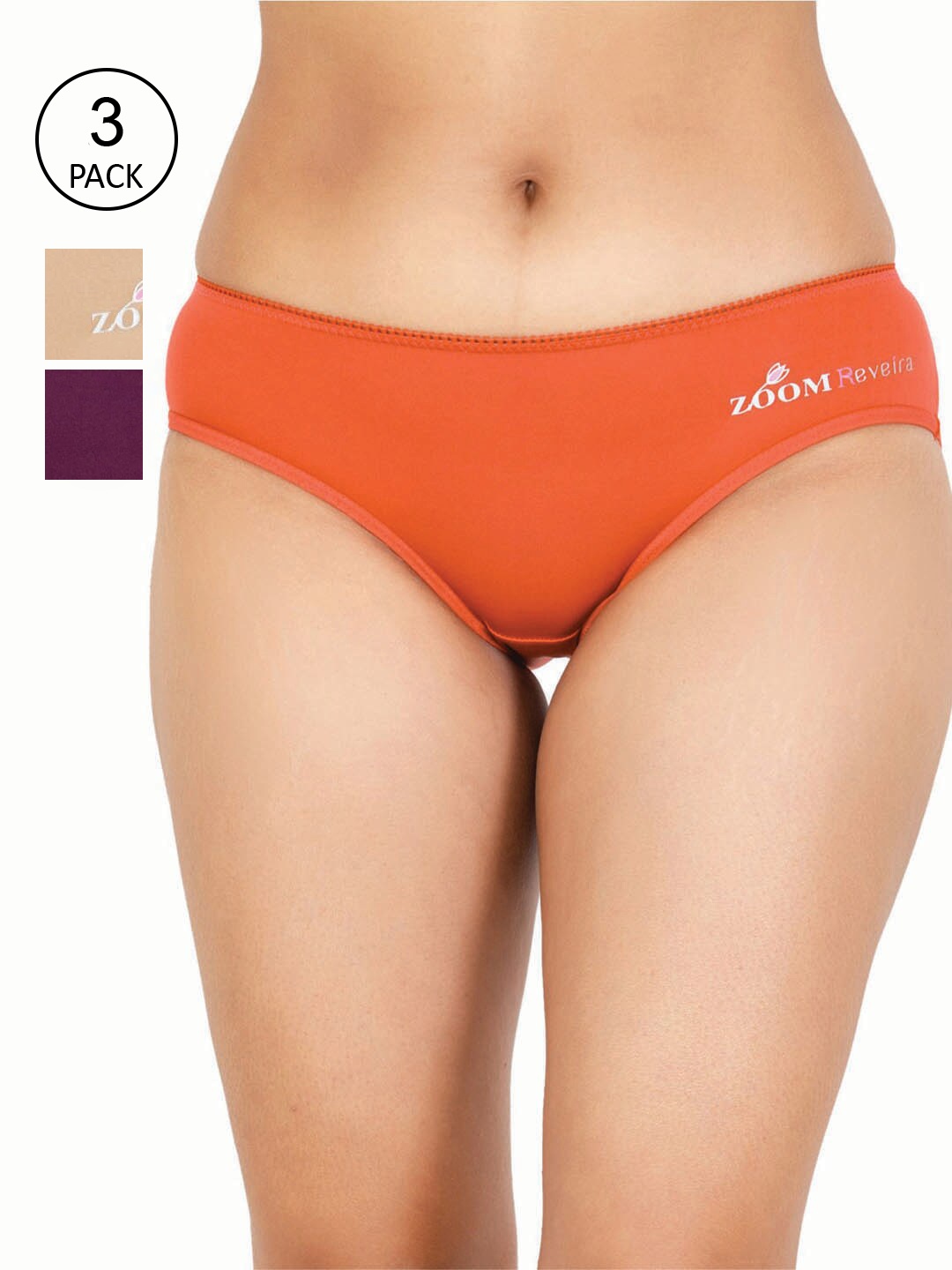 

Reveira Women Pack Of 3 Assorted Hipster Briefs