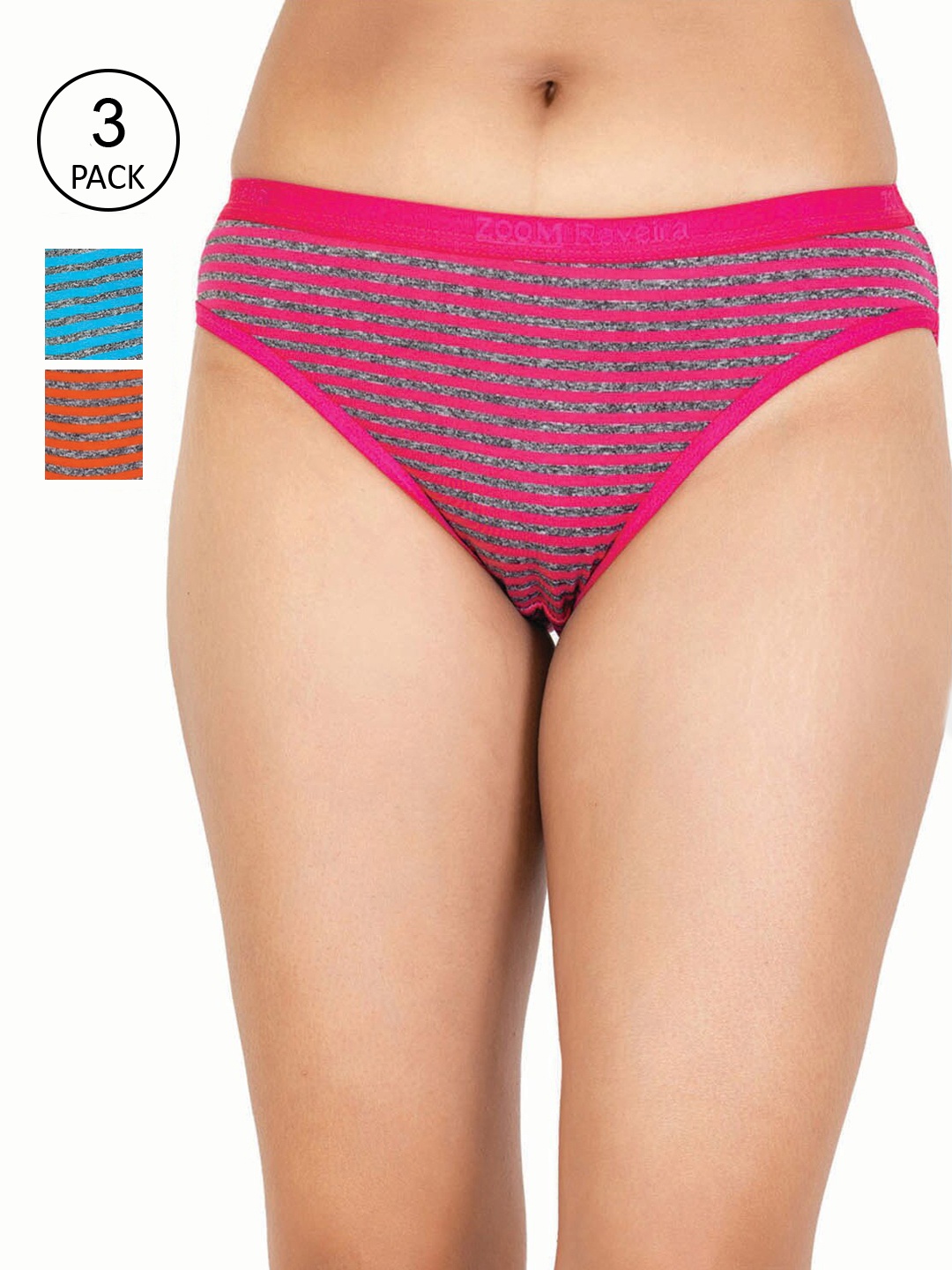 

Reveira Women Pack Of 3 Assorted Hipster Briefs