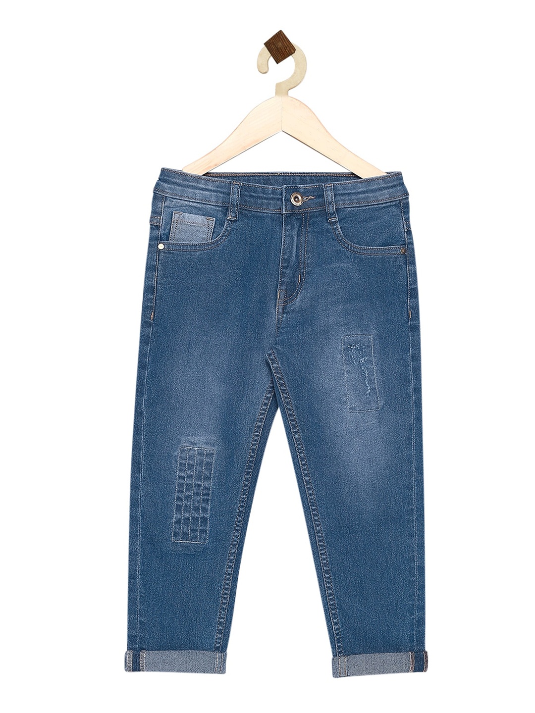 

High Star Boys Blue Slim Fit Low Distress Light Fade Stretchable Jeans
