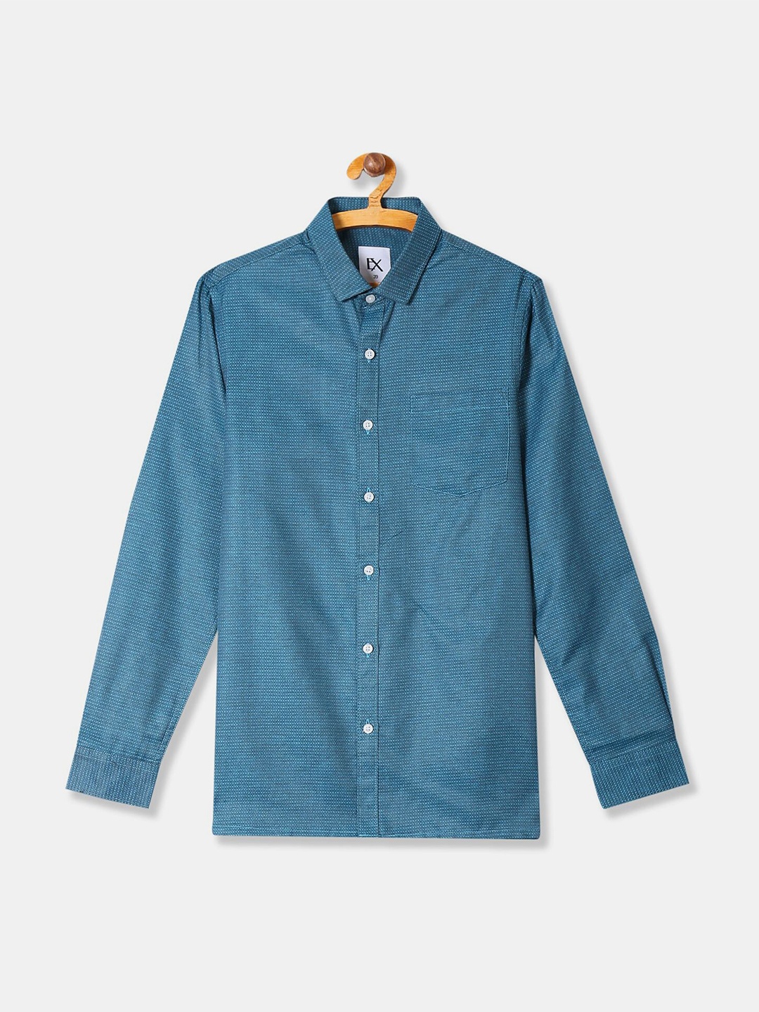 

Excalibur Men Pack Of 2 Off-White and Teal Casual Shirt