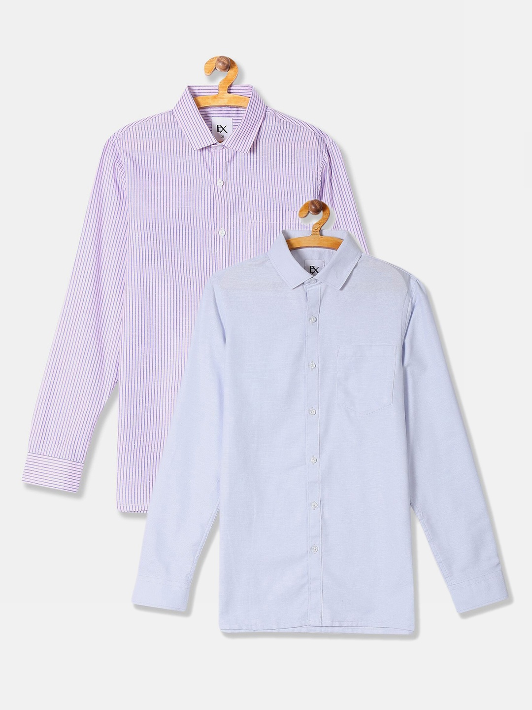 

Excalibur Men Set of 2 Assorted Striped Formal Shirts