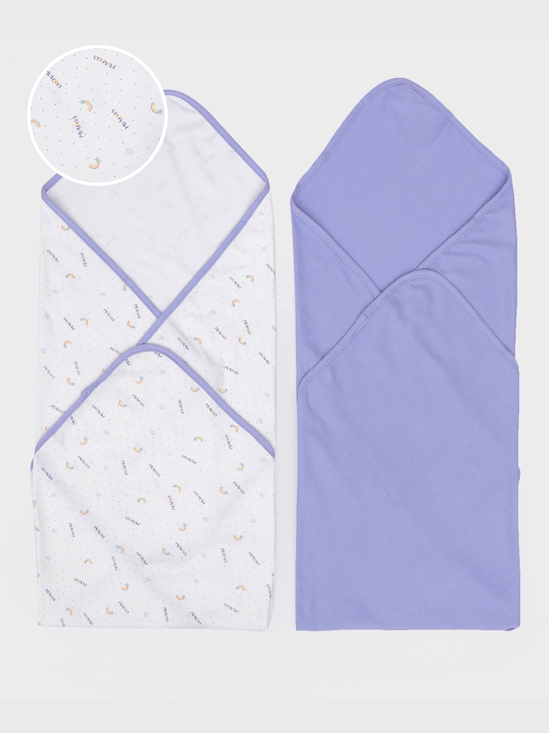 

MiArcus Pack Of 2 Multicolour Sleepy Swaddle Wraps, Multi