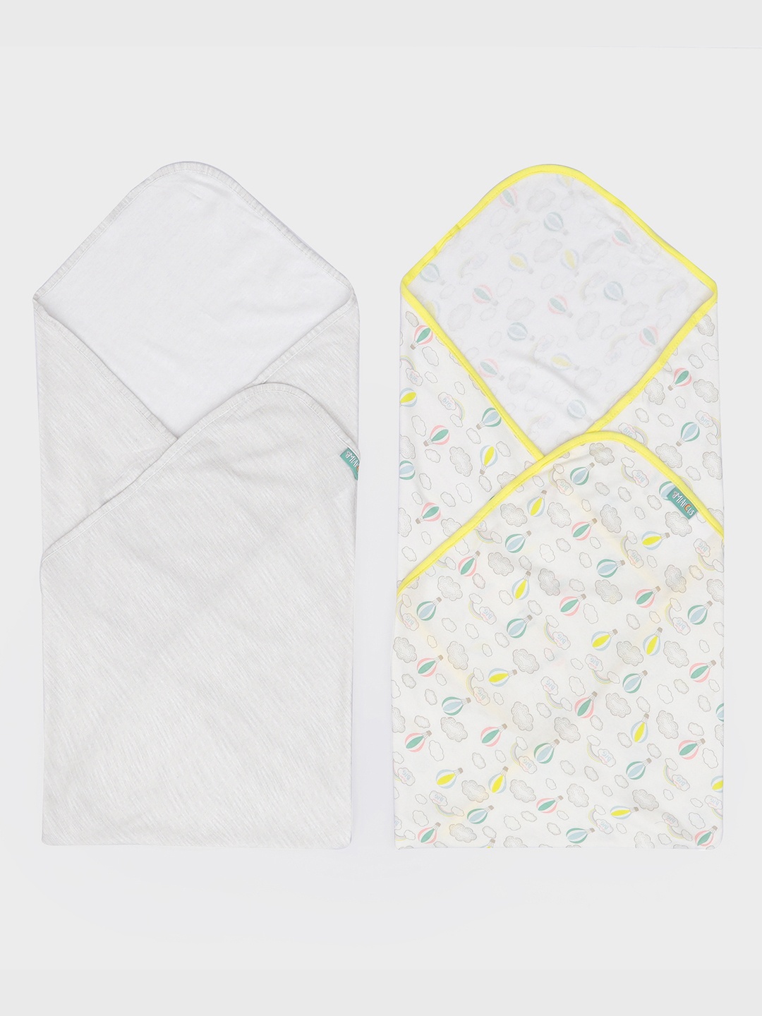 

MiArcus Kids Pack Of 2 Printed Swaddle Wraps, Off white
