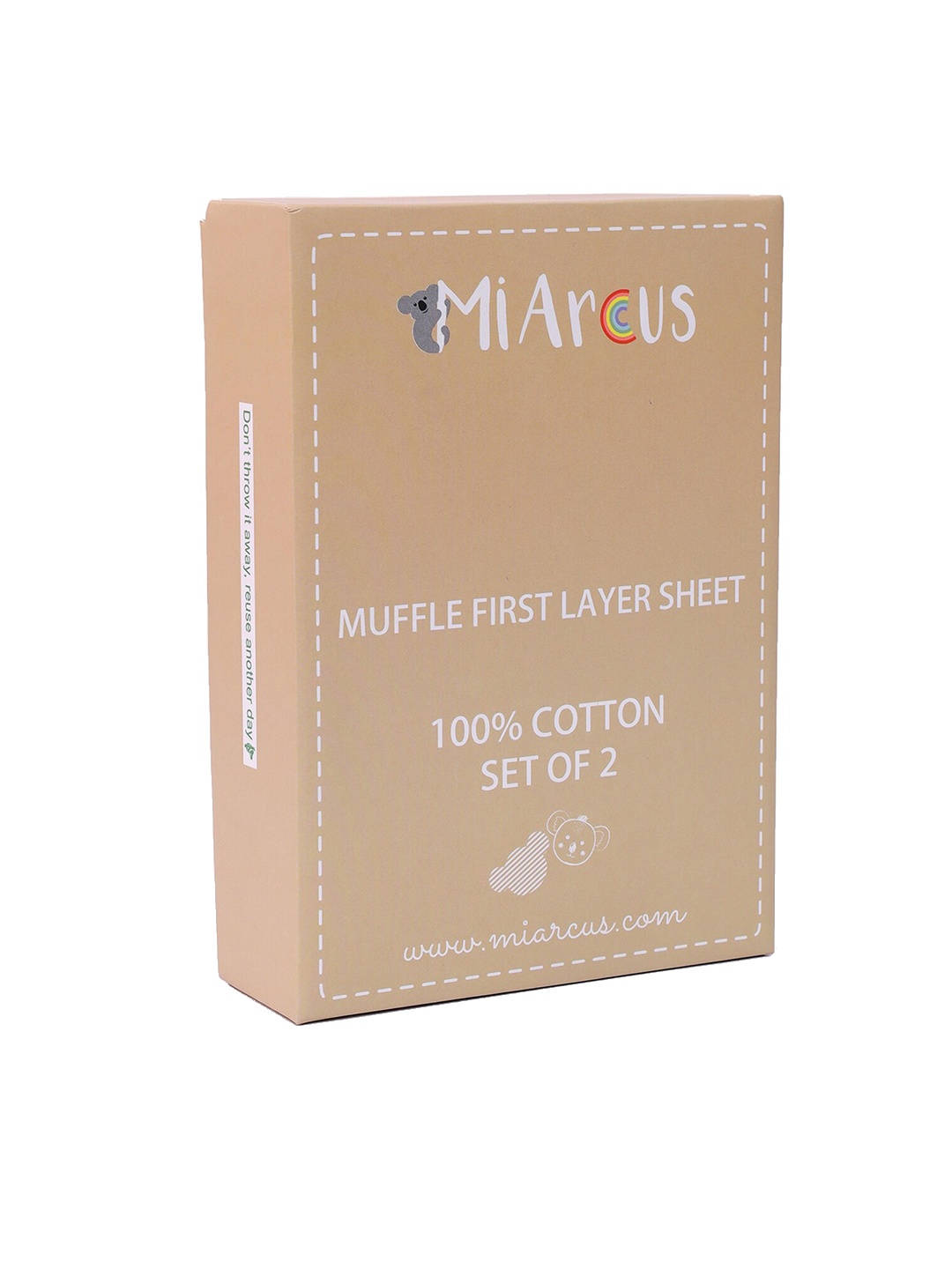 

MiArcus Kids Pack Of 2 Pure Cotton Swaddle Wraps, White