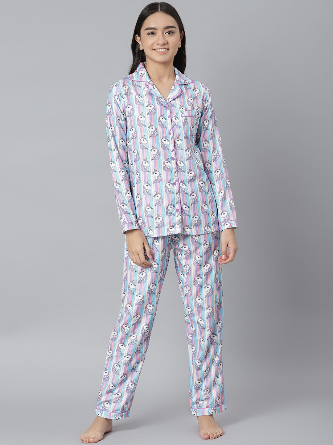 

MIDNIGHT ANGELS BY PC Women Multicoloured Printed Night suit, Multi