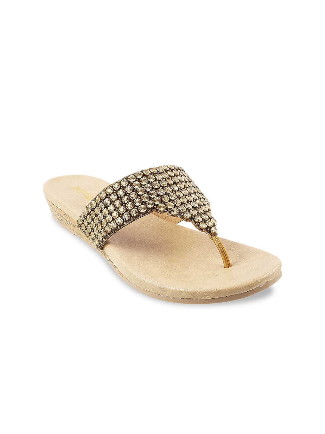 

Metro Gold-Toned Embellished Wedge Sandals