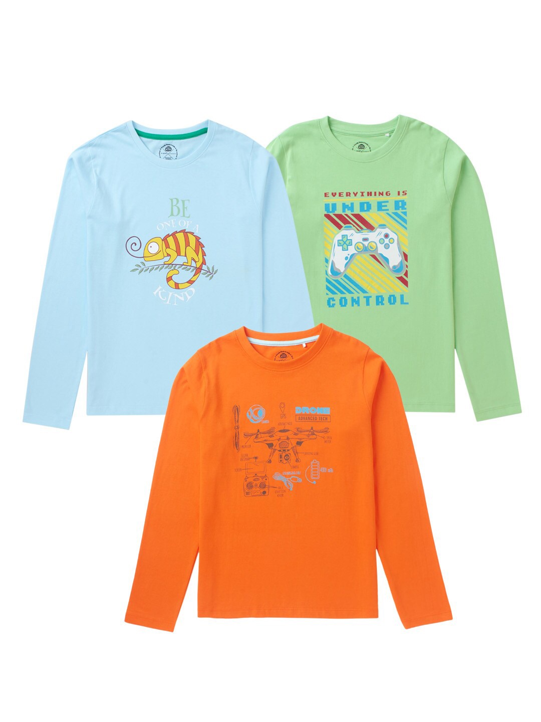 

Cub McPaws Boys Pack Of 3 Multicoloured Printed T-shirts, Multi