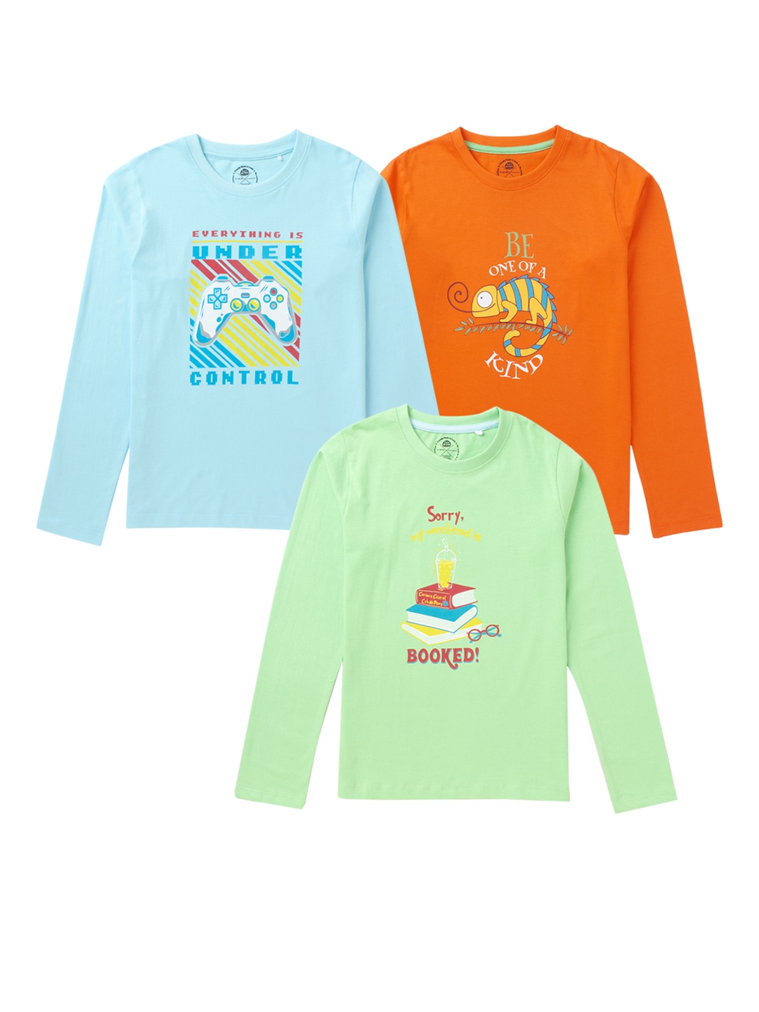 

Cub McPaws Boys Set of 3 Multicoloured Printed T-shirt, Multi