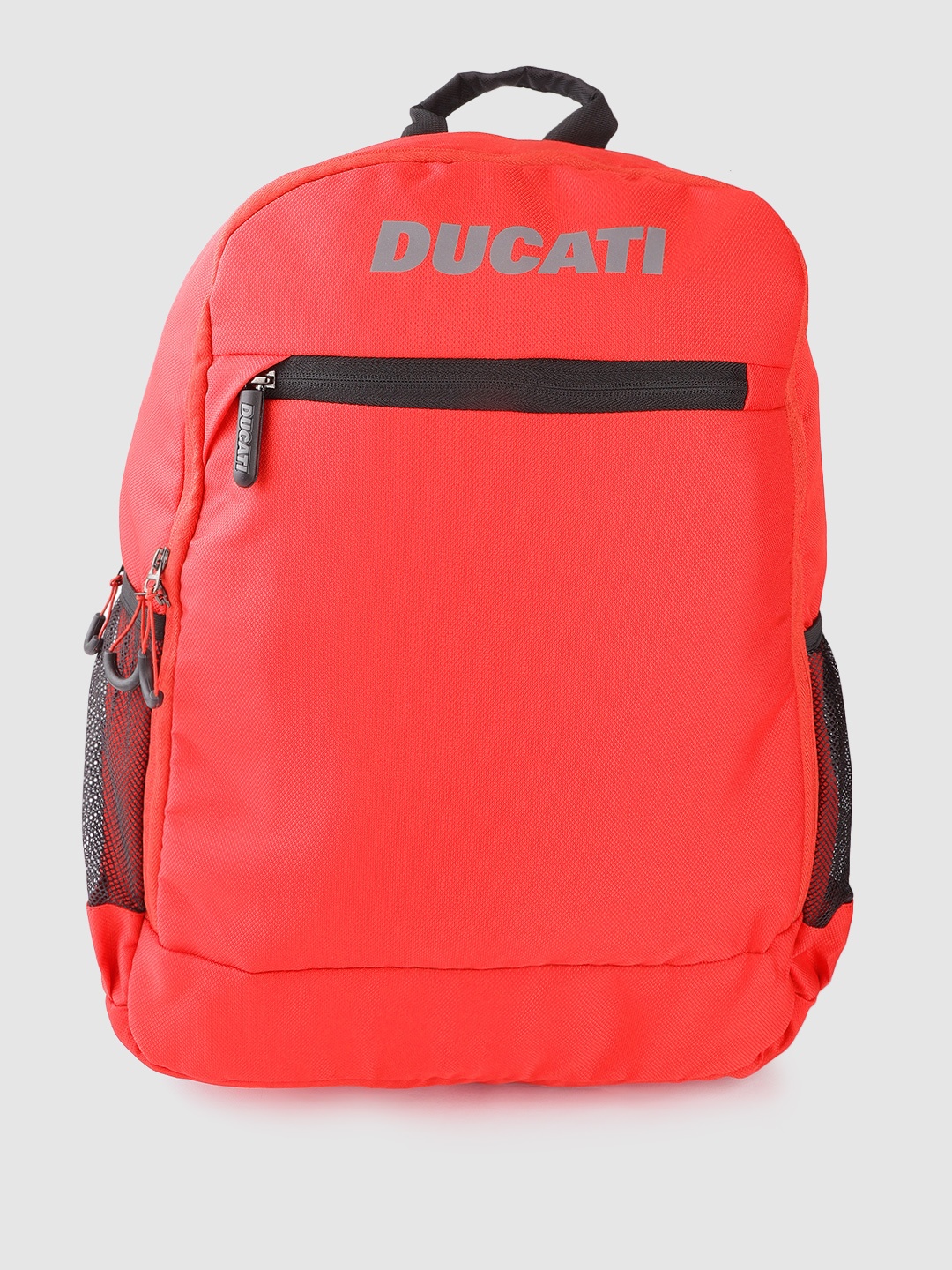 

Ducati Unisex Coral Red & Black Brand Logo Print 16 Inch Backpack