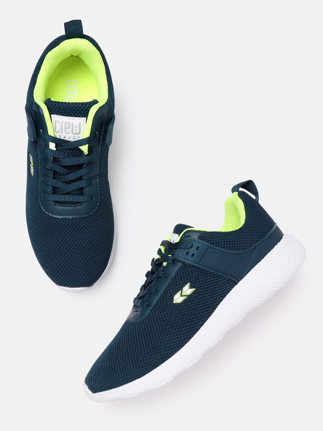 

Crew STREET Women Teal Blue Woven Design Walking Shoes