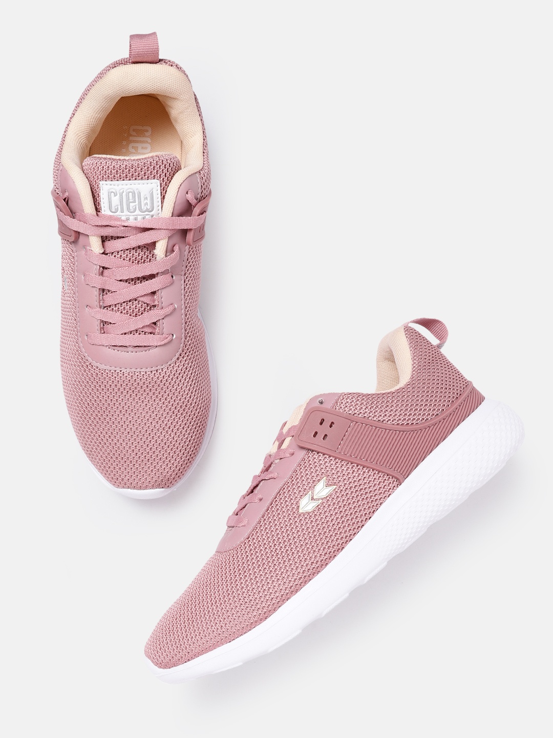 

Crew STREET Women Pink Woven Design Walking Shoes