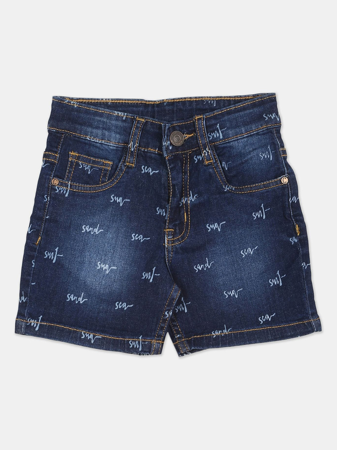 

Cherokee Boys Blue Washed Printed Denim Shorts