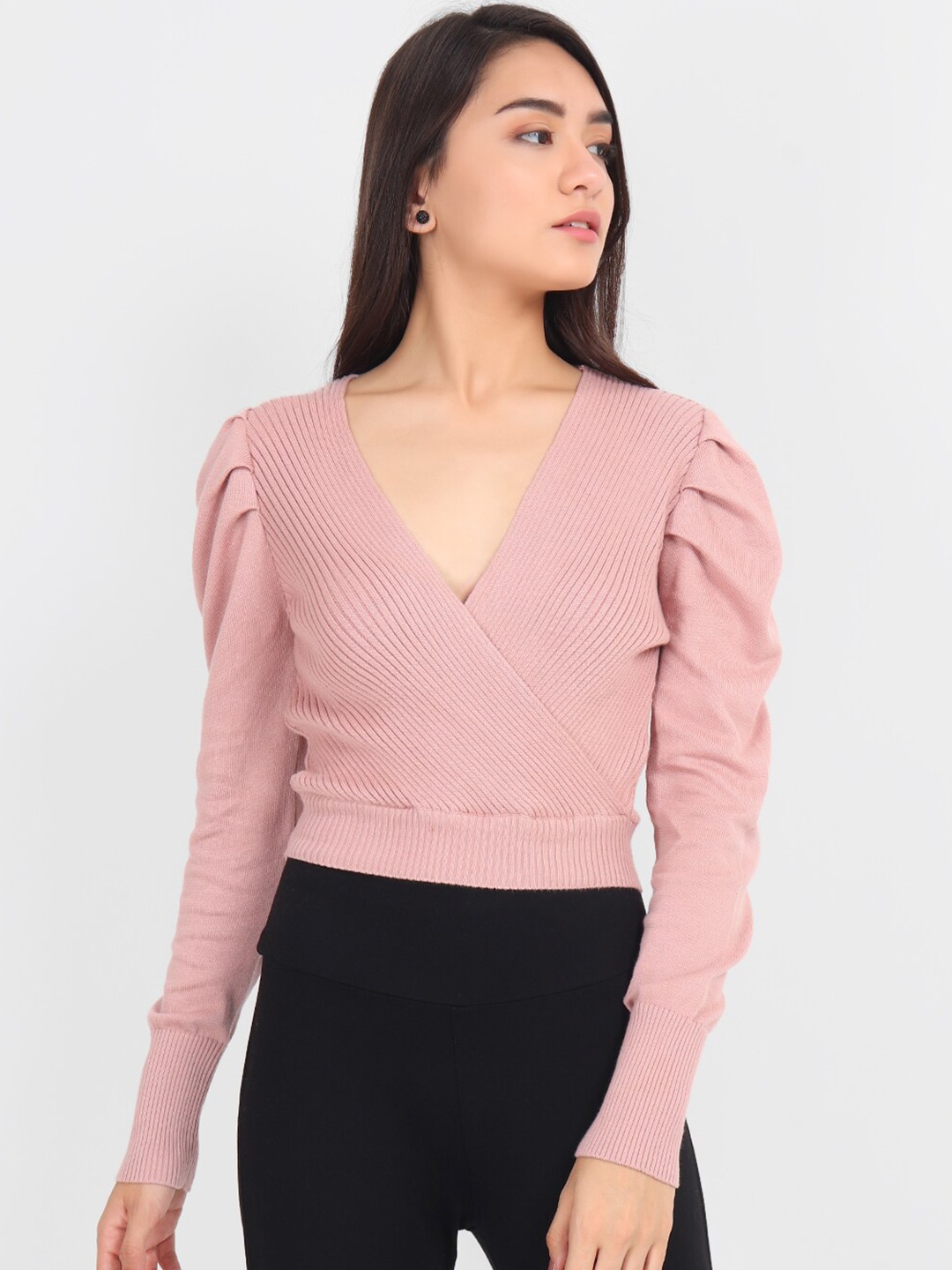 

JoE Hazel Women Pink Wrap Top